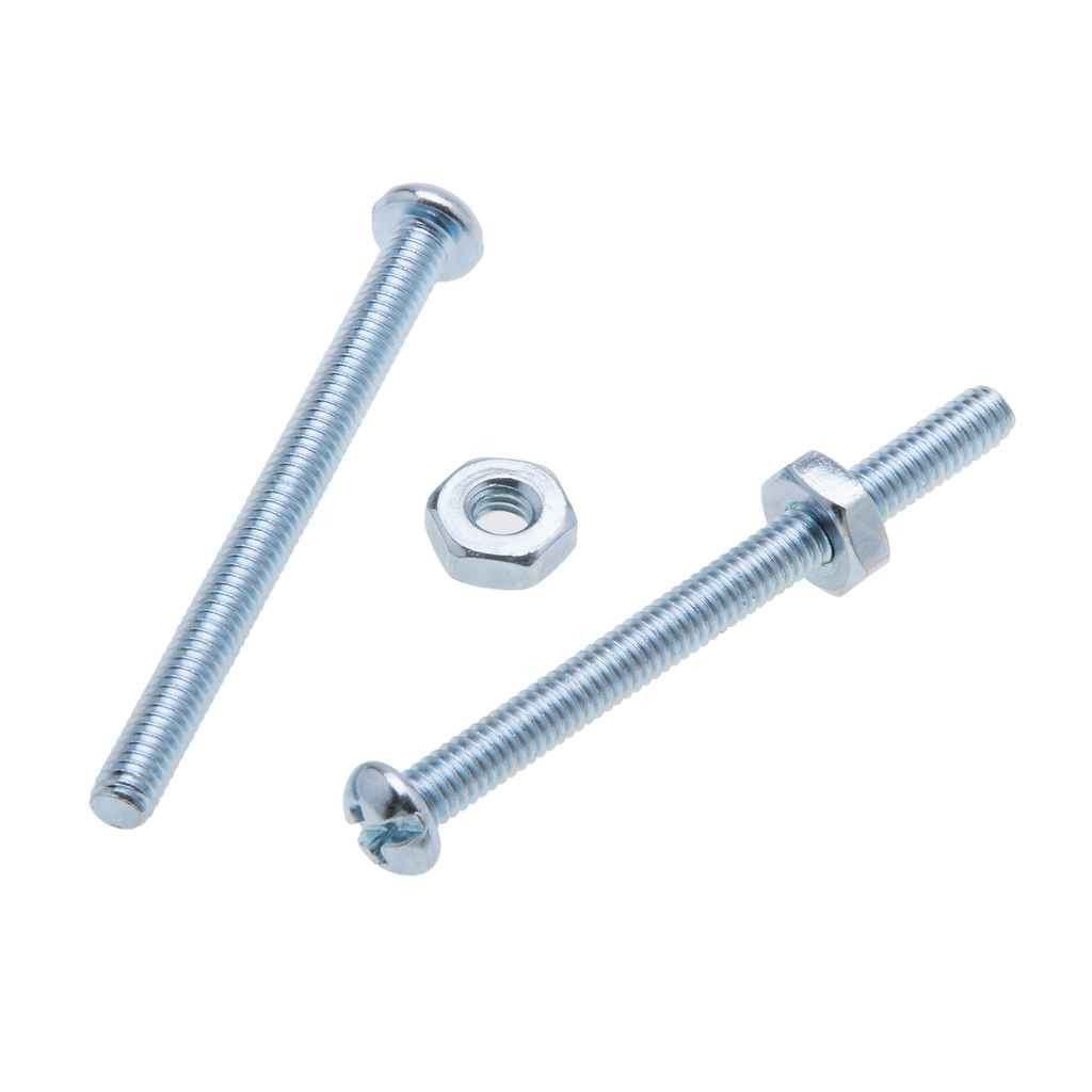 Metallics RSB19 10-32 x 1-1/4 in. Round Head Combo Stove Bolt Screws with Hex Nut - Steel Zinc - 100qty